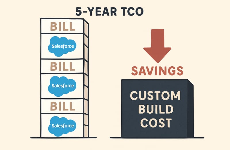When to Leave Salesforce: A 5-Year TCO Model — featured article illustration