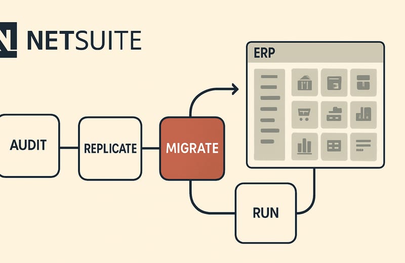 Replacing NetSuite: The Five Modules You'll Have to Build — Escape article illustration